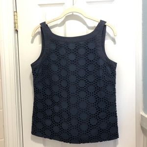 Vineyard Vines Navy Eyelet Sleeveless Top, Size 6